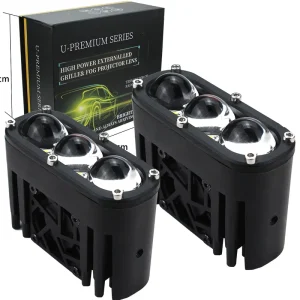 Dual Colors Yellow White U22 120W 3 Lens LED Laser Fog Spotlight for Motorcycle Auxiliary Light Car