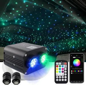 Dual Port 20W Twinkle RGBW Car Sunroof LED Fiber Optic Star Ceiling Light Starlight Universal Car Roof Starry Sky Light