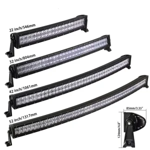 Dual Row High Power Off Road 4X4 22″32″42″ LED Light Bar Combo 50″ 52″ Inch Curved LED Light Bar