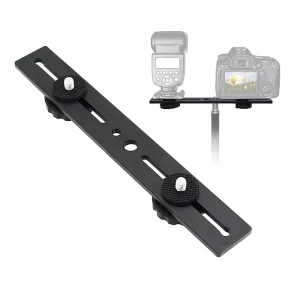 Dual Speedlite Tripod Mount Bracket 1/4″ Dual Camera Mount Flash Extension Bar for Camera LED Video Light