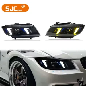 Dual-color Headlight for BMW 3 Series 330i 320i E90 Snake Eyes Head Lamp White and Yellow Plug and Play