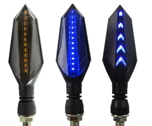 Durable Aluminium 12V Electric Yellow LED Turn Signal Monster Flow Style Bike Vehicle Motorcycle Lighting System Amber Color