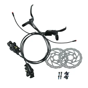 Dustproof Commuter E Bike Hydraulic Brake Set 180mm RSX Disc Brake Oil Hose E-bike Power off Brake Kit for 350W-1500W Hub Motor