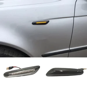 Dynamic Flowing LED Turn Signal Side Marker Light Blinker Lamp Smoke Lens for E90 E91 E92 E93 E60 E87 E82 E46