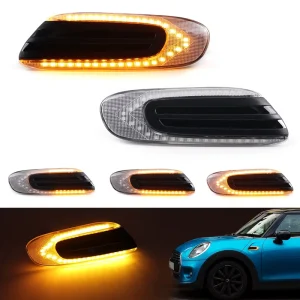 Dynamic LED Blinker Lamps for BMW MINI Cooper F55 F56 F57 2PCS Sequential Side Marker Indicator Turn Signals