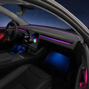 Dynamic LED RGB Symphony Auto Interior Lighting for Tesla Model Y Juniper Ambient Light Kit Dashboard Footwell Lamp with APP