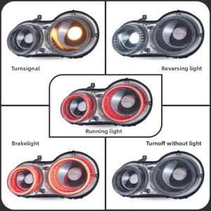 Dynamic LED Tail Light Assembly Modified Rear Lamp with DRL Turn Brake Reverse Light for Nissan GTR Plug&Play