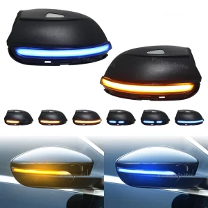 Dynamic Mirror Turn Signal Light for VW B7 Jetta Scirocco Passat CC EOS Beetle Amber Blue Sequential Blinker Indicator Lamps