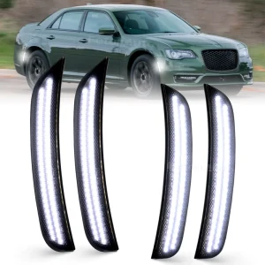 Dynamic Side Marker Lights for Chevrolet Chrysler 300 LED Front Rear Fender Flare Green Blinker Indicator Signal Lamp