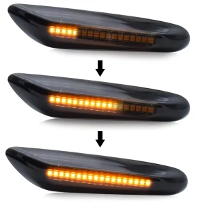Dynamic Smoke Lens Amber Side Marker Light Sequential Turn Signal Lights for BMW E46 E60 E61 E81 E87 E82 E88 E90 E91 E92 E93