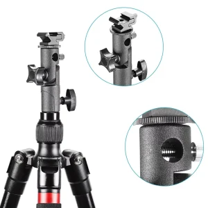 E Type Universal Plastic Metal Flash Cold Shoe Mount Umbrella Holder Light Stand Bracket 360 Rotating