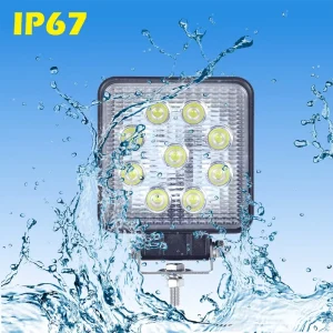 E-mark 27Watt Square LED Work Light Waterproof Exterior Auto Lighting for Trucks Forklifts Agriculture Vehicles