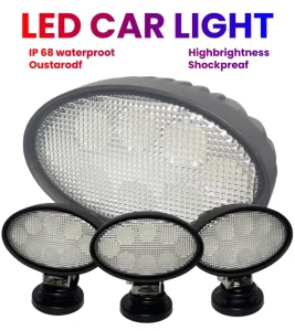 E-mark 6 Inch 24W LED Work Lamps with Waterproof Breather for Tractor LED Lights Driving Fog Light for Offroad Marine SUV Car