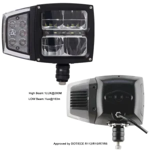 E mark Led Headlights for Tractor Heavy Duty Combination Headlamp High Low Beam 20W IP68 Waterproof 6500K Universal Fitment