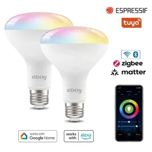 E26 BR30 RGBCW 8W 750LM ETL CEC Tuya Wifi for Alexa Google App Control Dimmable LED Light Smart Bulbs for Home