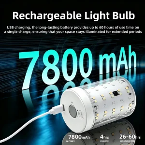 E26 Detachable Rechargeable LED Bulb RGB Color Changing Remote Control Timer with Magnetic Base Night Light for Home Decor