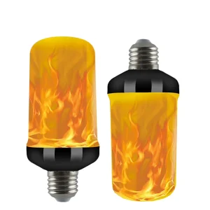 E26 E27 LED Flame Effect Light Bulbs with Flickering Fire Gravity Sensor AC Power for Halloween or Christmas Home Decorations