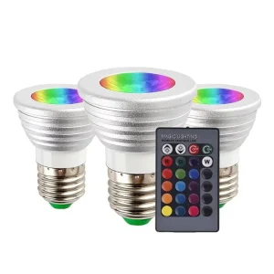 E27 5W RGB LED Spotlight Bulbs with Remote Control Color Changing for Home Holiday Decoration 110V 220V Lighting