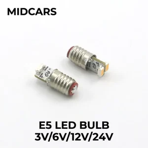 E5 LED Bulb 12V 24V Miniature Screw Warm White Non polar Replacement for Vintage Flashlight Device Indicator Toy Train