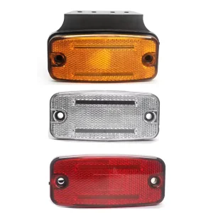 ECE E Mark LED Side Marker Light Clearance Lamp 12V 24V Red Amber White Outline Marker Light with Reflector for Trucks Trailer