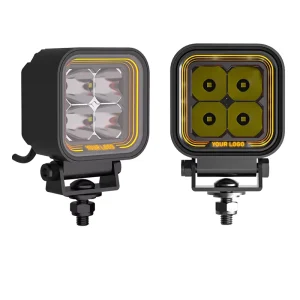 ECE R10 40W Heavy Duty Offroad Accessories LED 4.5 Degree Hyper Spot Ditch Lights White Amber DRL for Ford Bronco Wrangler Jeep