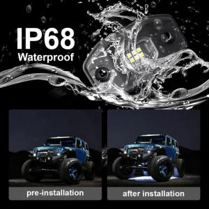 ECE R10 Aluminum Die Cast Housing RGB LED Underglow Rock Lights for Car Truck ATV