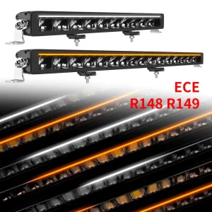 ECE R148 R149 Approved Position Lamp 52 Inch Off Road LED Light Bar with White Amber DRL for Jeep Wrangler Pickup 4×4