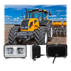 ECE R149 Tractor 3X5 Inch LED Headlight With Bracket 12V 24V Cool White Low High Beam Rectangle Headlamp