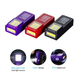 EDC Flashlight COB Side Light Magnetic Base Rechargeable LED Torch for Camping Hiking Night Running Emergency