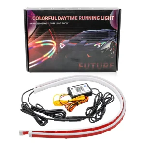 EURS 30CM 45CM 60CM Car LED Color-changing Diffused Daytime Running Lights Flowlight Turn Signals APP Startup Functionality IP68