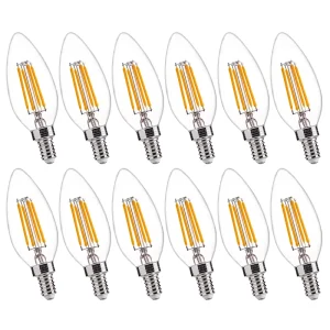 Edison Retro LED Candle Bulb E14 Small Screw Warm White Warm Yellow with Dimming Feature Globe Type