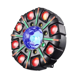 Eight-arm Magic Ball Style Moving Head Stage Light with LED Color Wash Strobe Effects Remote Control for DJ Bar Use
