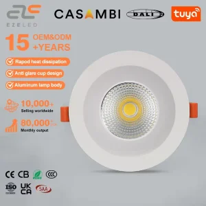 Energy Star Round Ultra Slim LED Recessed Light Down Light 12W 15W 20W 30W 40W Dimmable Anti Glare LED Downlight