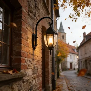 European Vintage Black Bronze Farmhouse Style Aluminum Alloy Outdoor Wall Lamp Curved Arm Waterproof IP65 Exterior Sconce for