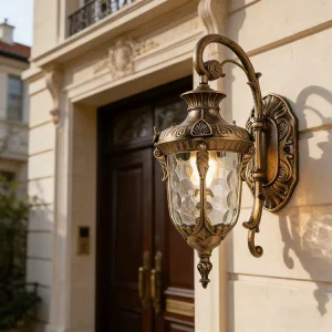 European Vintage Bronze Outdoor Wall Lamp Waterproof IP65 Exterior Wall Sconce for Villa Porch Garden