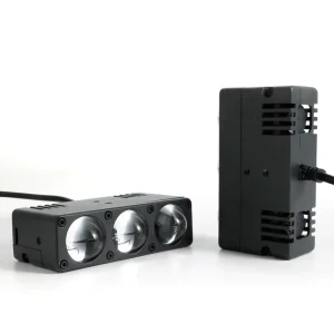 External Waterproof 50W LED Auxiliary Light Dual Color 3 Lens Headlight 3000K 6000K Car Grille Light