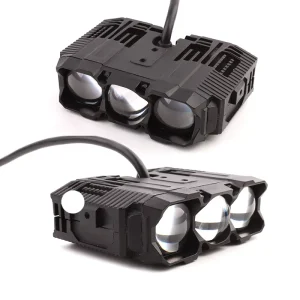 External Waterproof LED Auxiliary Light 3 Lens Car Grille Light 6500K 116W White Amber Double Fan Cooling Driving Light