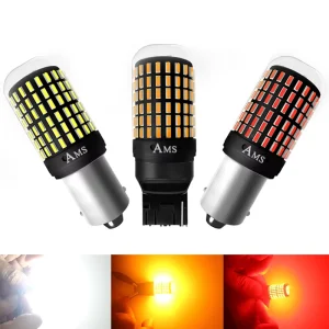 Extra High Support LED Turn Signal Lights SMD 7443 1156 BA15S 1157 BAY15D for Car T20 7440 W21w 3014 4014 144 Compatible 1157