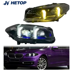 F10 Headlights Dual Color Snake Eye Style Front Lights Upgrade LED 5 Series F18 Car Light Plug and Play for BMW