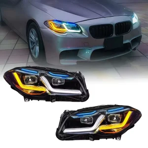F10 Headlights for BMW 5 Series F10 F18 Xenon Halogen Car Upgraded G30 M5 Racing Style LED Blue Laser