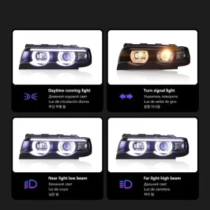 F112 Ikon Style 12V 6000LM 6000K LED DRL 头灯远光 近光通用型适用于 E38 7 系列 730i 740i