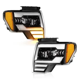 F150 Raptor Headlight Assembly with 5 Lighting Modes Turn Signal and DRL LED Headlights Low Beam and High Beam