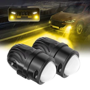 F2A 80W LED Projector Lens Tri Color Fog Lamp LED Auxiliary Driving Lights and Spotlights for Cars