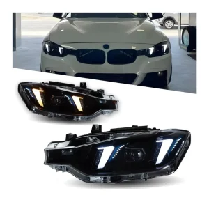 F30 Headlights 3 Series Dual Color Version Yellow and White Upgrade LED DRL Head Lamp Ikon Accessories for BMW