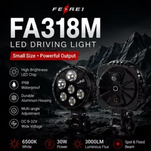 FA318M LED Motorcycle Side Lighting Spotlight 4 Lens IP68 Waterproof High Brightness