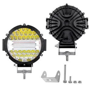 FDN 7inch 50W LED Fog Driving Lamp for Offroad Truck Blue Red Strobe Work Light Black Shell Auto Exterior Lighting for Cars