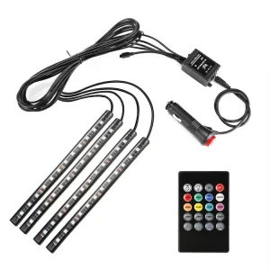FDN RGB Atmosphere Lamp 20 Keys Music Control Car Decorative Light Strip for Interior Vehicle Ambient Lighting Auto Parts
