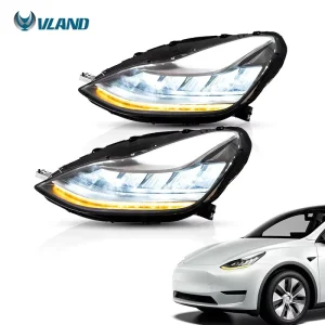 FOR Model 3 Headlight Car Tuning Kits LED Lens Headlight Assembly Blue Color Integrated Tesla Car Headlight
