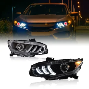 Factory 10th Gen Mustang Style LED Headlights Front Lamp for Honda Civic