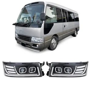 Factory 12V/24V LED Headlights for Toyota Coaster Bus Dual Lens Projector DRL Upgrade Modified Headlamp